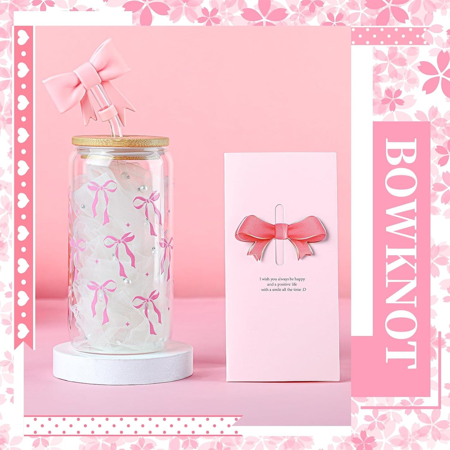 Pink Bow Gift Baskets for Teen Girls, Women Trendy Stuff Coquette Bow Teen Girl Birthday Self Care Box Gift for Her, Sister Friend Women Sweet 16th 18th 21st Box