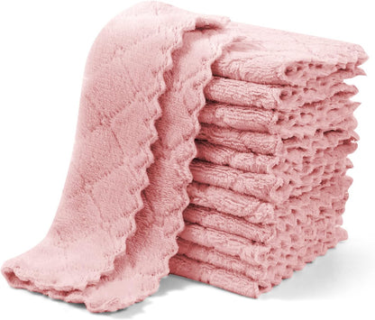 12 Pack Microfiber Cleaning Cloths Reusable Textured Cleaning Rags