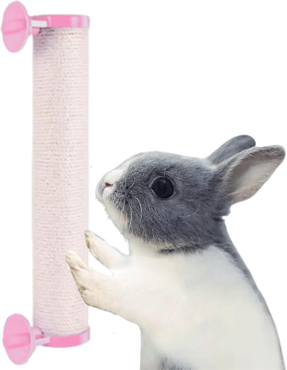 Rabbit Scratching Posts Cage - Rabbit Scratching Pole Designed for Cage Bunny Scratcher Sisal (Pink)