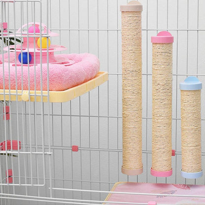Rabbit Scratching Posts Cage - Rabbit Scratching Pole Designed for Cage Bunny Scratcher Sisal (Pink)