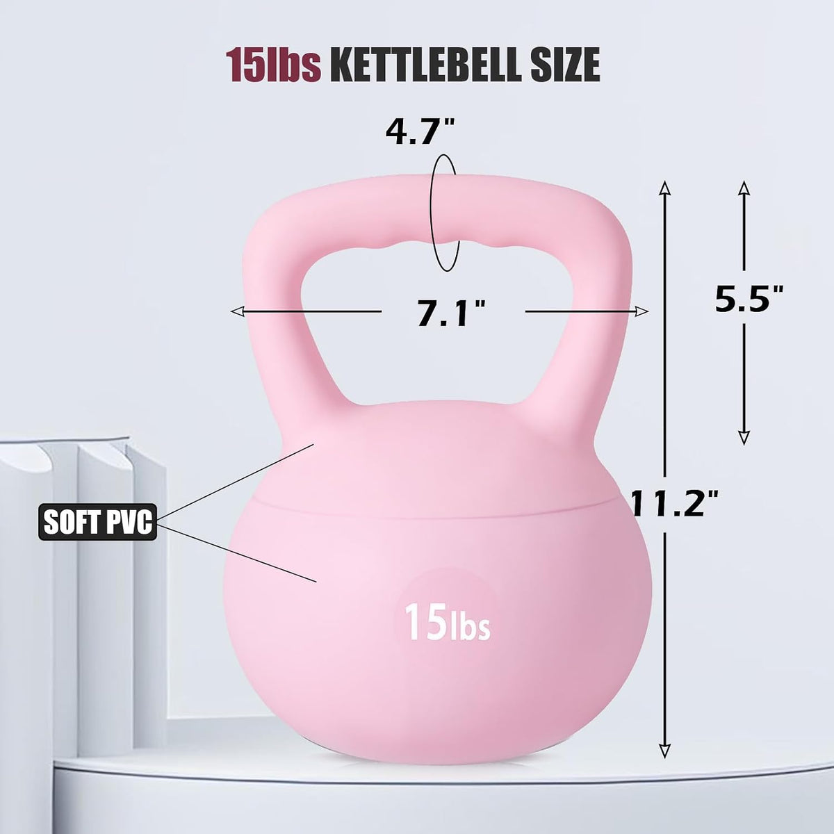 Soft Kettlebells, Iron Sand Filled Strength Training Weights, Shock-Proof with Wide-Grip Handle, Fitness Kettlebells for Home Gym