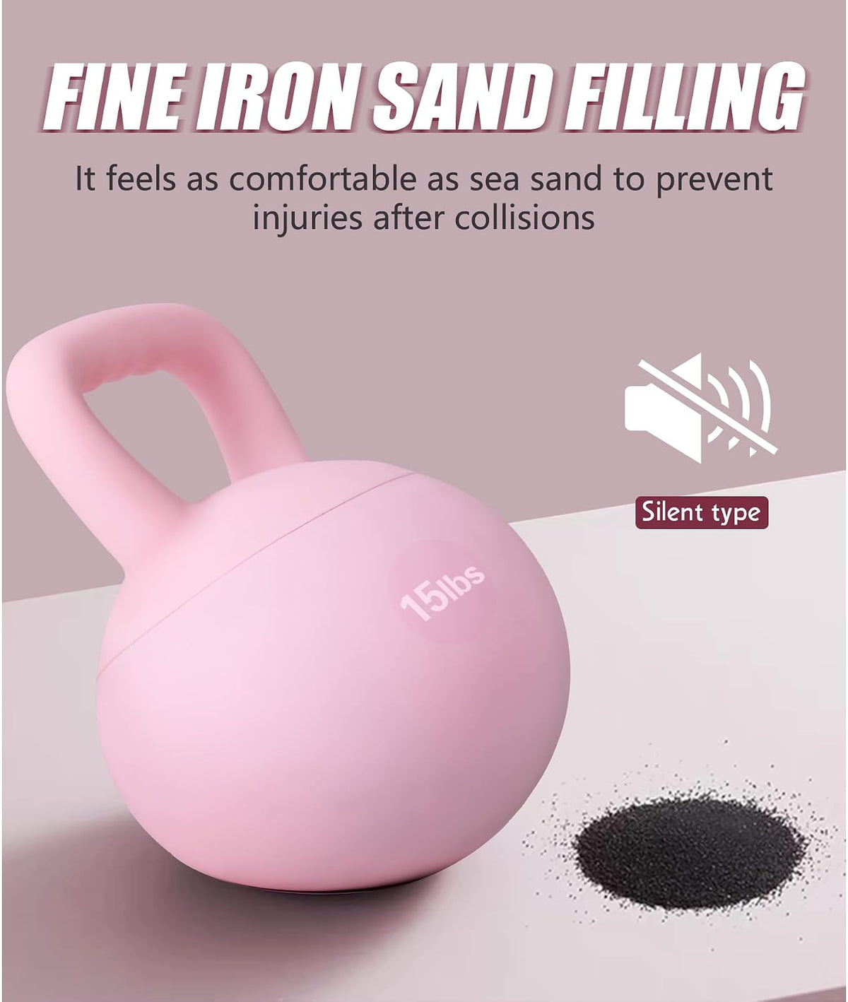Soft Kettlebells, Iron Sand Filled Strength Training Weights, Shock-Proof with Wide-Grip Handle, Fitness Kettlebells for Home Gym