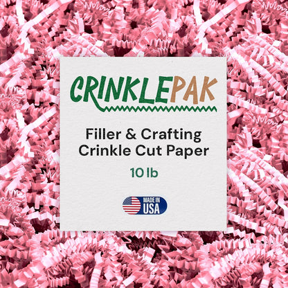 10 LB Pink Crinkle Paper Shred – USA Made Gift Basket Filler for Mother's Day, Weddings, Birthdays – Eco-Friendly Shredded Paper for Gift Wrap, Packaging & Small Business