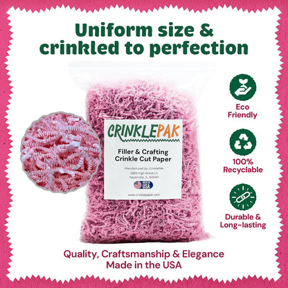 10 LB Pink Crinkle Paper Shred – USA Made Gift Basket Filler for Mother's Day, Weddings, Birthdays – Eco-Friendly Shredded Paper for Gift Wrap, Packaging & Small Business