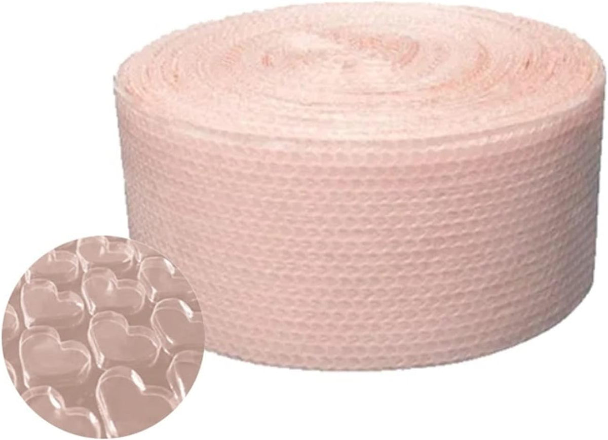 5m x 20cm Pink Heart Bubble Cushioning Wrap Roll, Shockproof Protective Packaging Film for Gifts, Wedding Decoration (Light Pink)