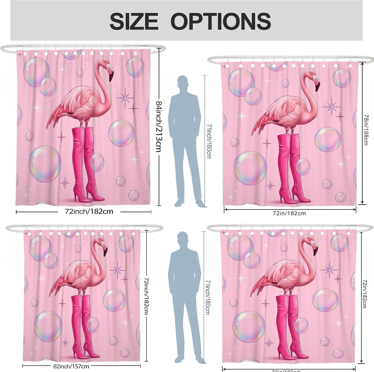 Tropical Bird Shower Curtain, Playful Modern Bubbles Stars Summer Peach Polyester Waterproof Clawfoot Tub Shower Curtains Decor for Toile Bathroom Dorm 72x84 Inch