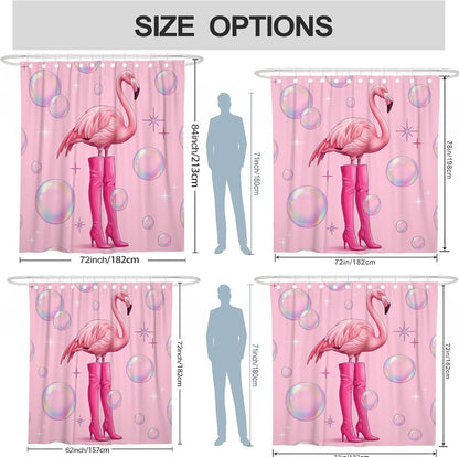 Tropical Bird Shower Curtain, Playful Modern Bubbles Stars Summer Peach Polyester Waterproof Clawfoot Tub Shower Curtains Decor for Toile Bathroom Dorm 72x84 Inch