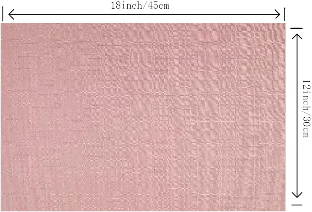 Placemats Set of 4 for Dining Table, Placemats with Embroidery, Table Mats for Dining Table 12"x18"（Pink