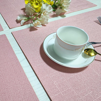 Placemats Set of 4 for Dining Table, Placemats with Embroidery, Table Mats for Dining Table 12"x18"（Pink