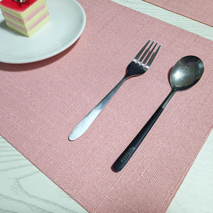Placemats Set of 4 for Dining Table, Placemats with Embroidery, Table Mats for Dining Table 12"x18"（Pink