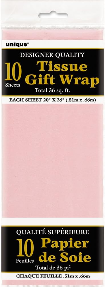 Solid Pink Tissue Sheets - 20" x 26", 10 Count | Perfect Colorful Gift Wrapping & Craft Supplies