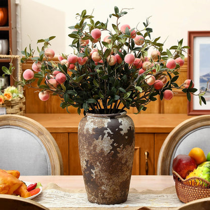 Daifunli 20 Pcs Artificial Peach Branches Fake Stem, 3 Peaches, 27.56 Inch