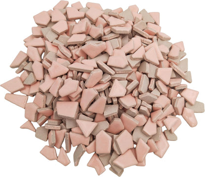 1.1LB Irregular Ceramics Mosaic Tiles, Mosaic Pieces Stones for DIY Mosaic Making Craft Hobby Arts Home Wall Decoration (Pink)