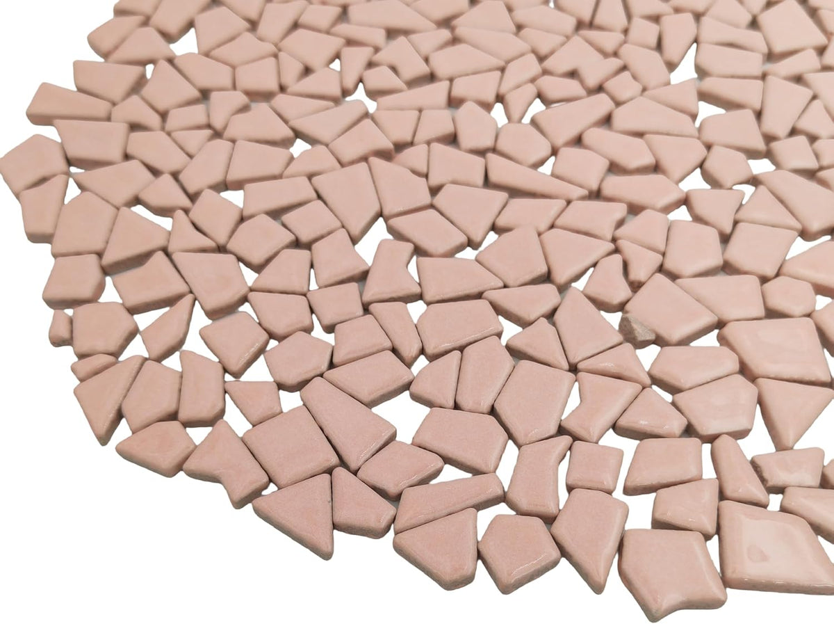 1.1LB Irregular Ceramics Mosaic Tiles, Mosaic Pieces Stones for DIY Mosaic Making Craft Hobby Arts Home Wall Decoration (Pink)