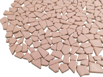 1.1LB Irregular Ceramics Mosaic Tiles, Mosaic Pieces Stones for DIY Mosaic Making Craft Hobby Arts Home Wall Decoration (Pink)