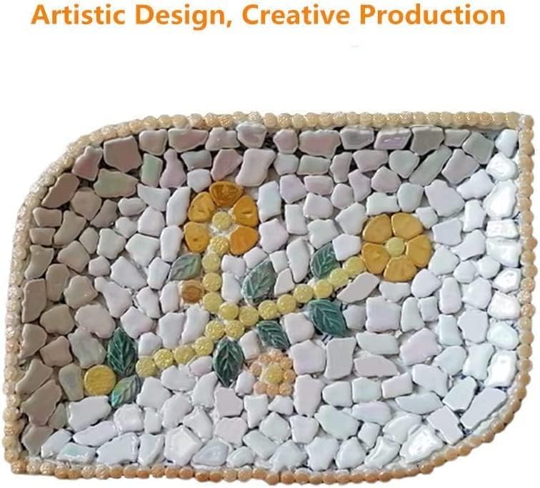 1.1LB Irregular Ceramics Mosaic Tiles, Mosaic Pieces Stones for DIY Mosaic Making Craft Hobby Arts Home Wall Decoration (Pink)