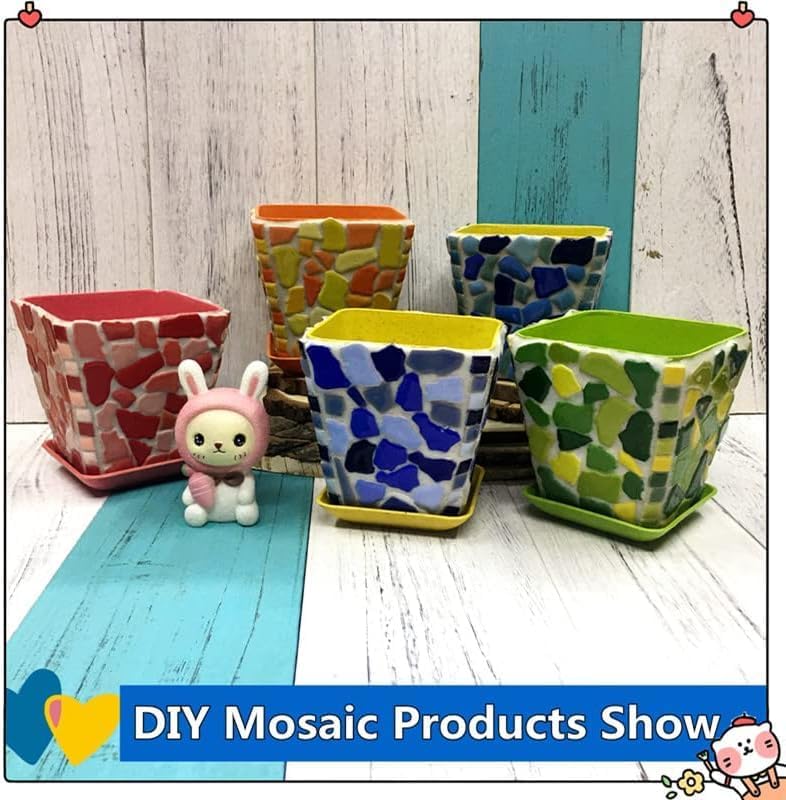 1.1LB Irregular Ceramics Mosaic Tiles, Mosaic Pieces Stones for DIY Mosaic Making Craft Hobby Arts Home Wall Decoration (Pink)