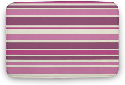Pink Beige Stripes Bath Mat Rug 32x20, Ultra Soft Bathroom Rug, Non Slip and Absorbent Bath Rug Carpet for Bathroom Floor, Tub and Shower