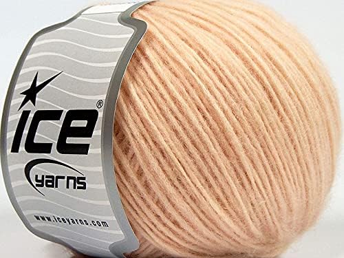 Pale Peach Leonardo Yarn - Merino Wool & Cotton Fine, Sport Weight 50 Grams (1.76 Ounces) 207 Yards