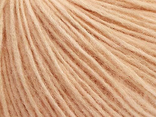 Pale Peach Leonardo Yarn - Merino Wool & Cotton Fine, Sport Weight 50 Grams (1.76 Ounces) 207 Yards