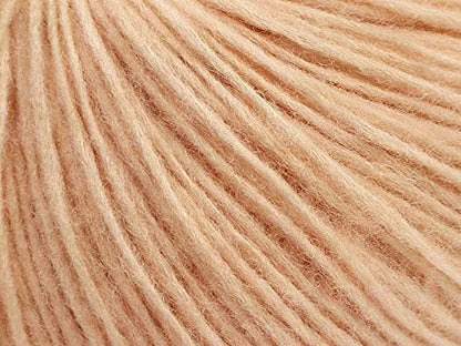 Pale Peach Leonardo Yarn - Merino Wool & Cotton Fine, Sport Weight 50 Grams (1.76 Ounces) 207 Yards