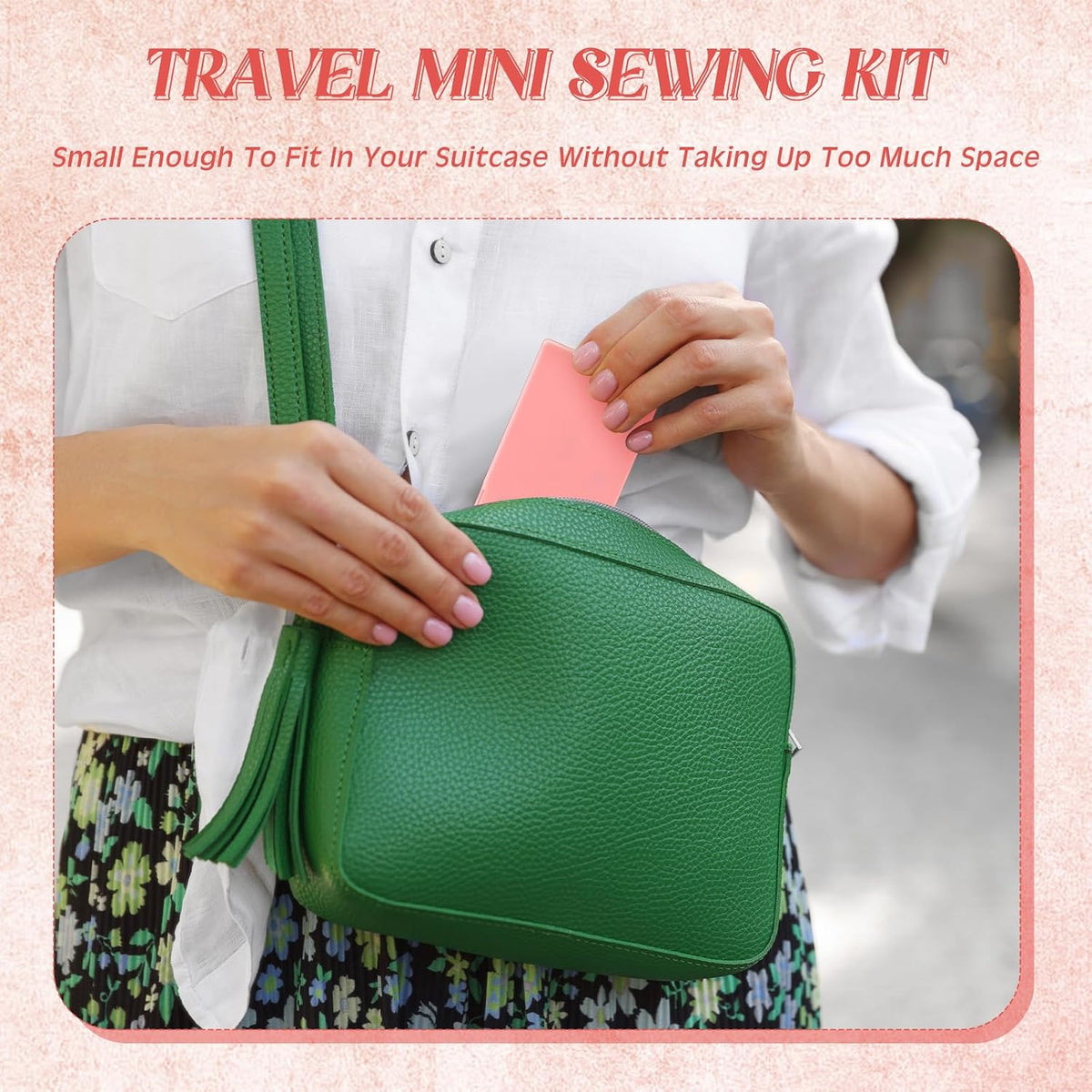25 Boxes Mini Sewing Kit, Small Travel Kit with Scissor, Pink