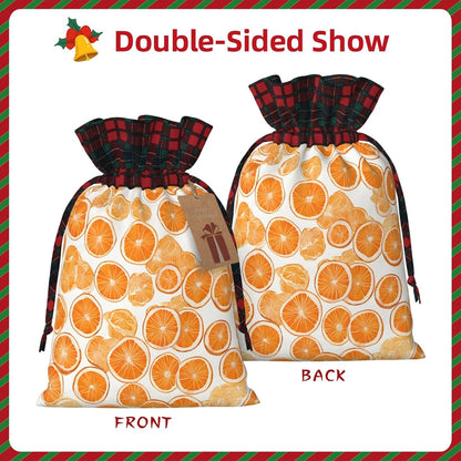 Drawstring Gift Bags (Peach) Print Present Wrap Bags 4.7 x 6.9 inches Reusable Pouches Cloth Storage Bag for Christmas Wedding Birthday Parties Anniversary Supplies