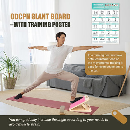 Calf Stretch Slant Board with Resistance Band, 300lb Portable Incline Board