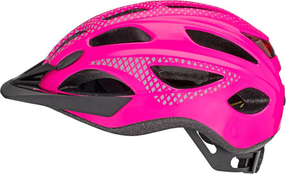 Beam Lighted Helmet, Size 58 - 62 cm for Riders Ages 14+, Rear LED Light, Reflective Strips, Adjustable Dial and Straps, 17 Air Vents, Removable Visor, Bike Helmet