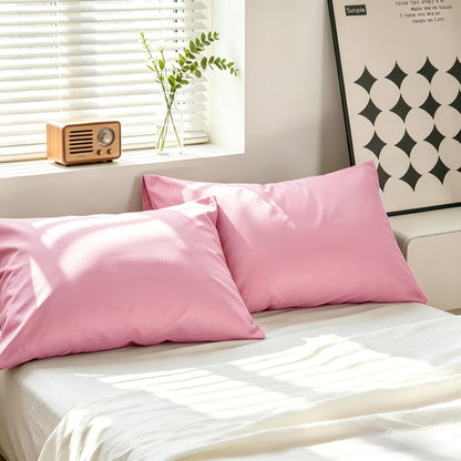 100% Pure Cotton Standard Pillow Case, 2 Pack, 20x26, Pink
