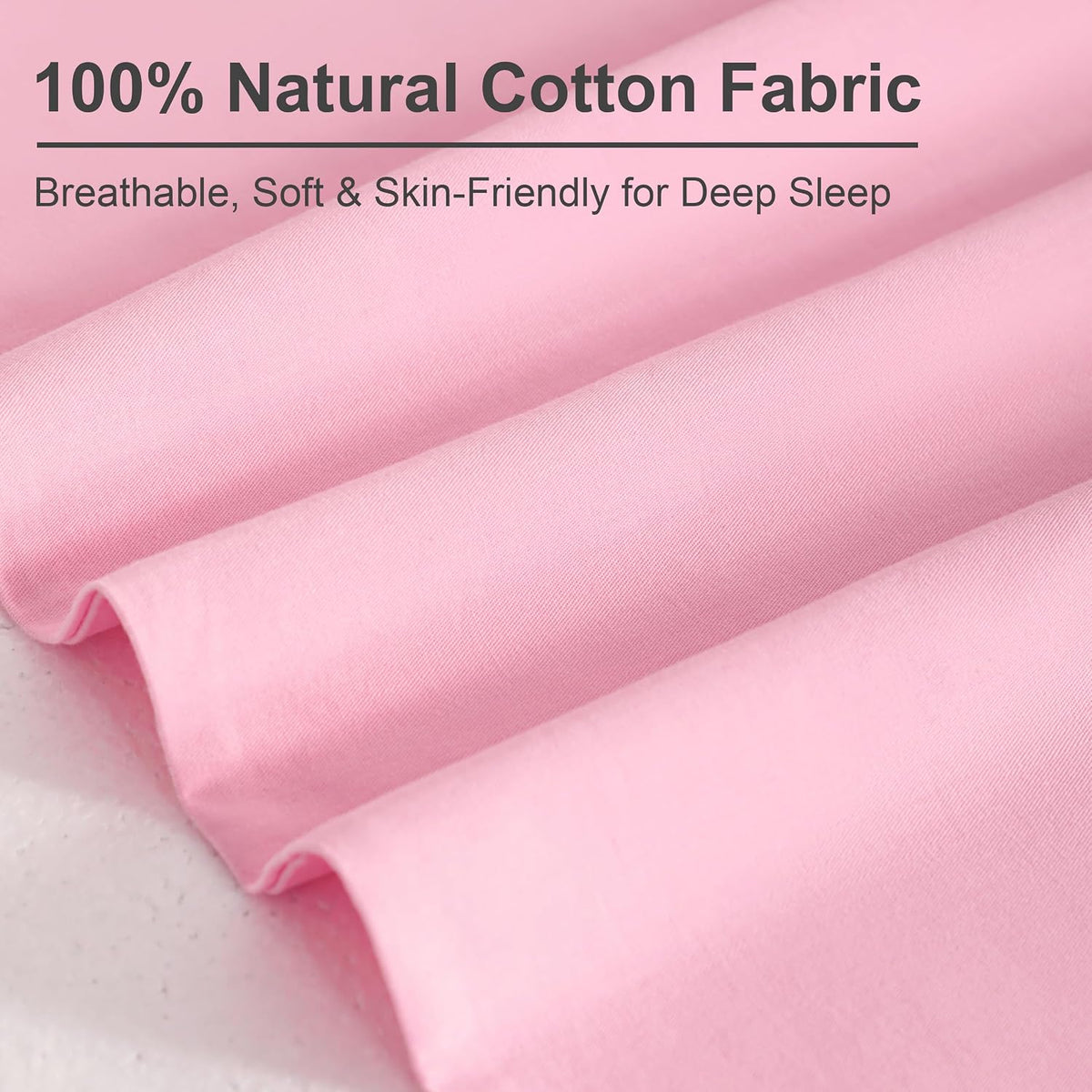 100% Pure Cotton Standard Pillow Case, 2 Pack, 20x26, Pink