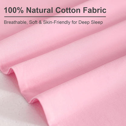 100% Pure Cotton Standard Pillow Case, 2 Pack, 20x26, Pink