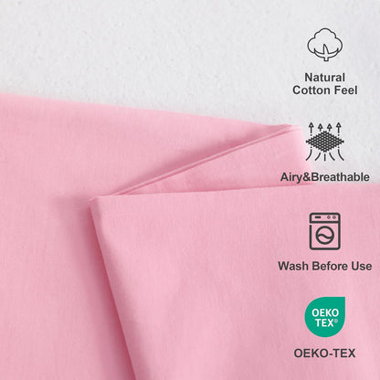 100% Pure Cotton Standard Pillow Case, 2 Pack, 20x26, Pink