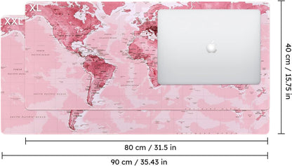 Gaming Mouse Pad,35.4x15.7 in Desk Pad,Pink World