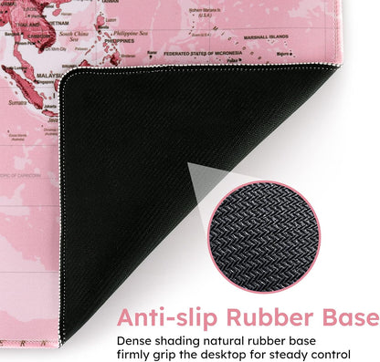 Gaming Mouse Pad,35.4x15.7 in Desk Pad,Pink World