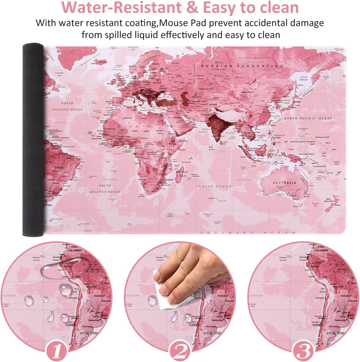 Gaming Mouse Pad,35.4x15.7 in Desk Pad,Pink World