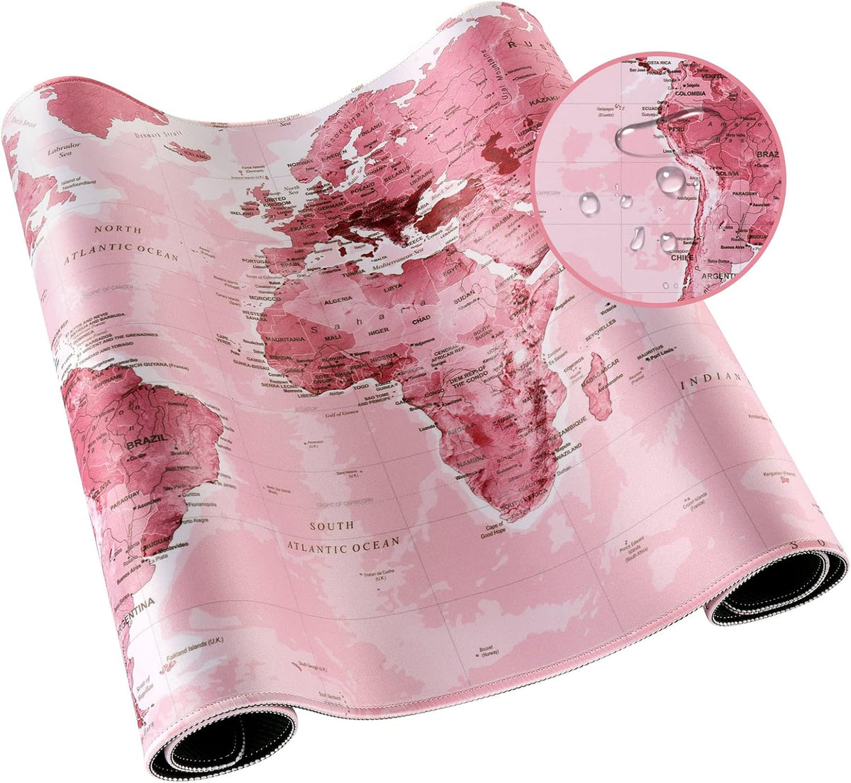 Gaming Mouse Pad,35.4x15.7 in Desk Pad,Pink World