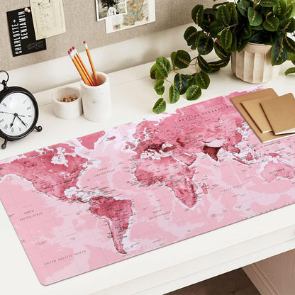 Gaming Mouse Pad,35.4x15.7 in Desk Pad,Pink World
