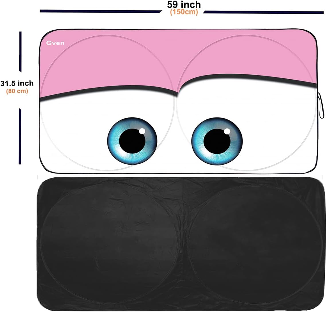 Windshield Sun Shade Universal Fit for Car Window Sunshades Cover Automotive Interior Sun Protector Accessories for Compact& Midsize Sedan,Com& Subcompact SUV,Small Pickup,Wagon (Pink, S)