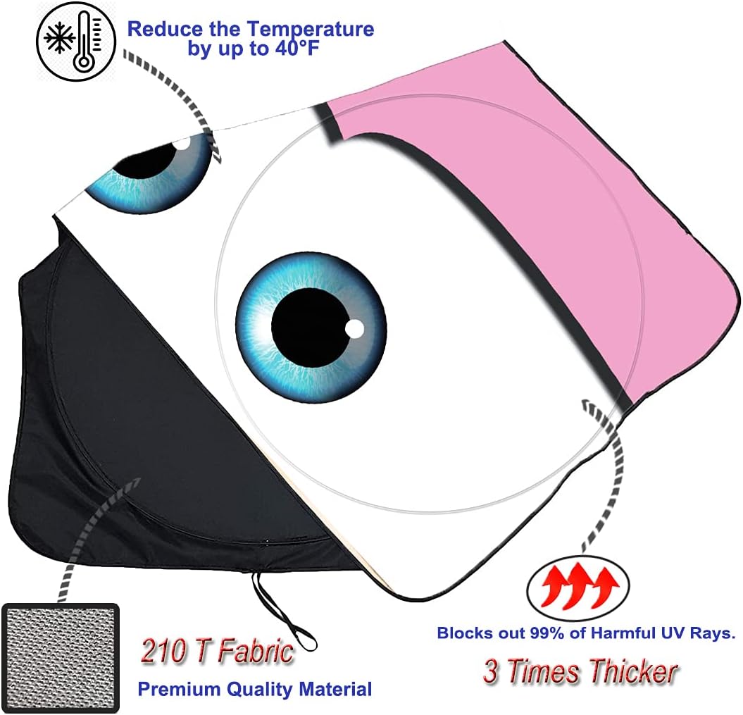 Windshield Sun Shade Universal Fit for Car Window Sunshades Cover Automotive Interior Sun Protector Accessories for Compact& Midsize Sedan,Com& Subcompact SUV,Small Pickup,Wagon (Pink, S)