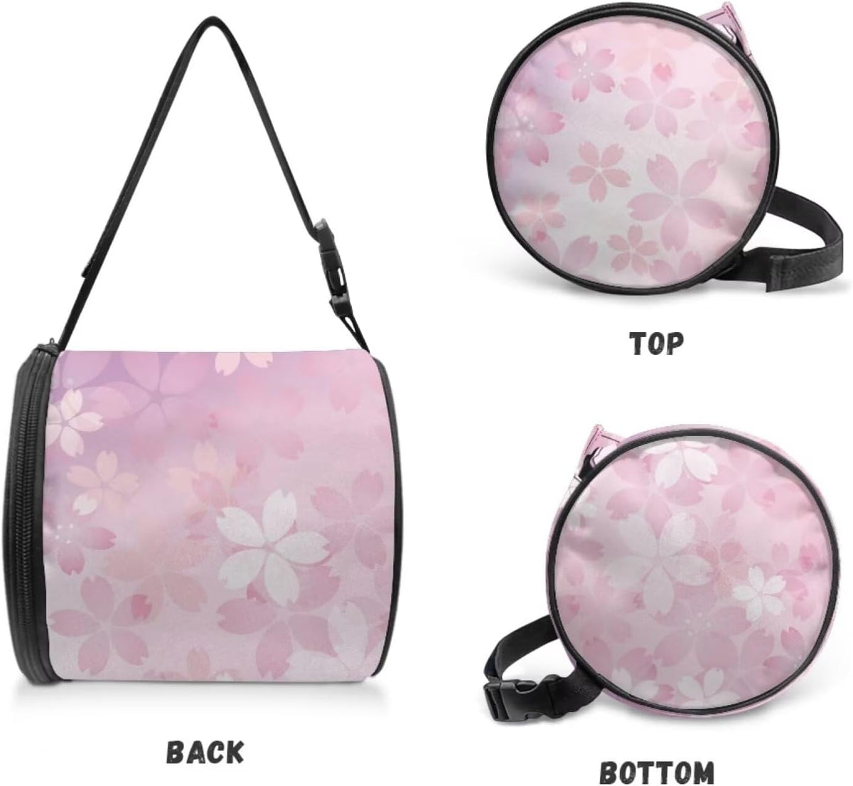 Pink Bathroom Hanging Toilet Paper Tissue Holder Wall Mounted Tissue Towel Roll Holder with Adjustable Strap Easy Installation,Cherry Blossom
