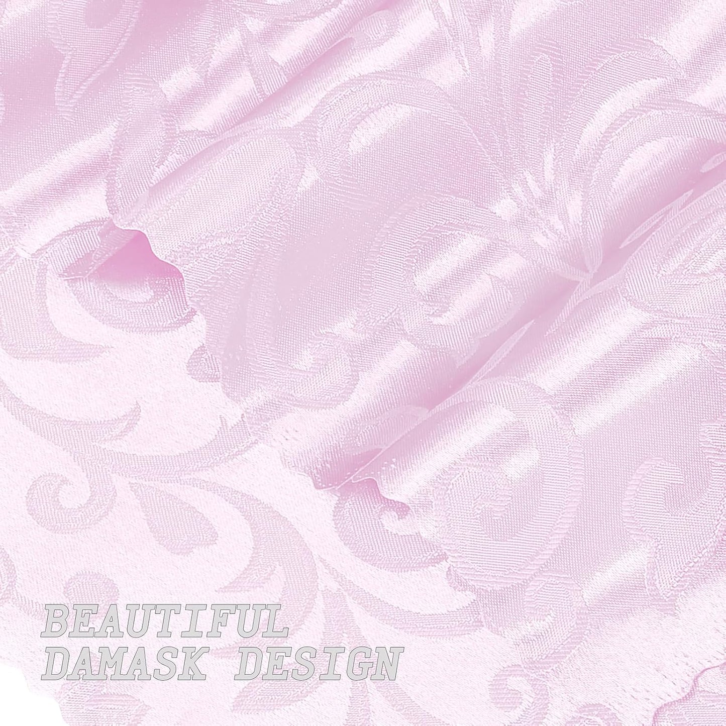 12 Pack Blush Pink Satin Napkins 17 x 17 Inch - Silky Soft Jacquard Damask Table Cloth Set, Square Fabric Dinner Napkins for Wedding, Banquet, Party Decoration