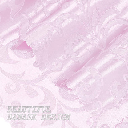 12 Pack Blush Pink Satin Napkins 17 x 17 Inch - Silky Soft Jacquard Damask Table Cloth Set, Square Fabric Dinner Napkins for Wedding, Banquet, Party Decoration