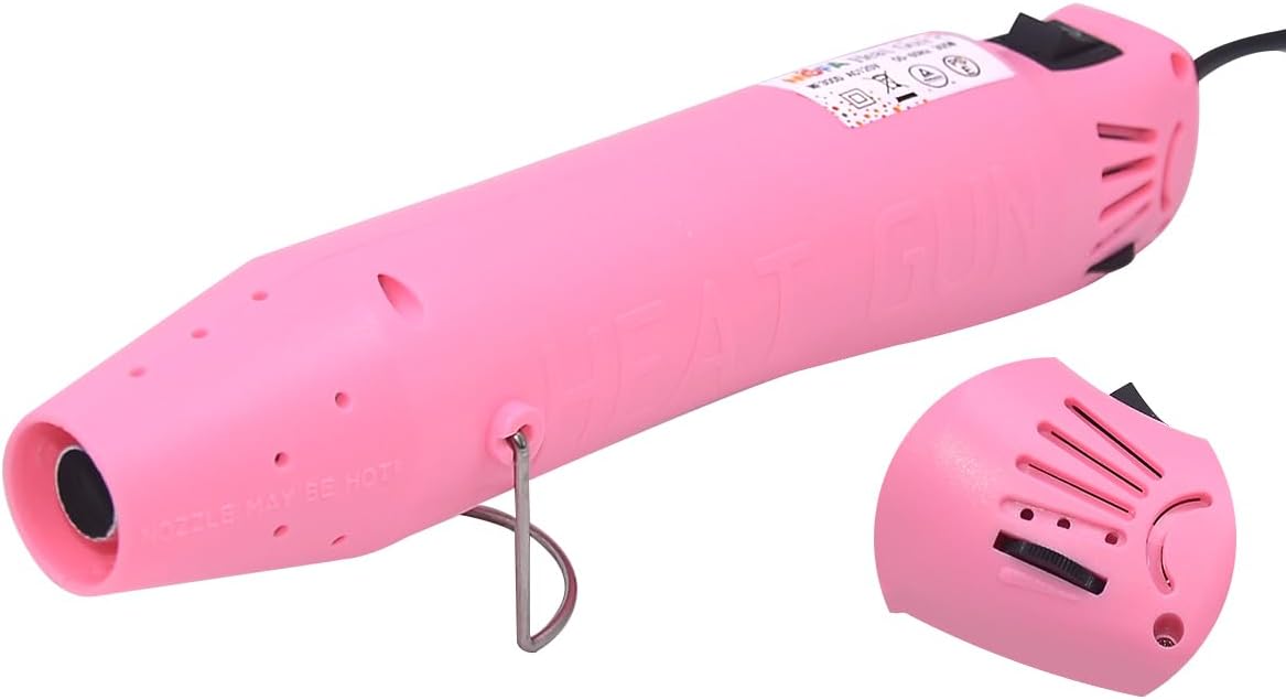 Resin Heat gun,6.6ft Cable 300W Hot Air Gun for Crafting,Acrylic Paint Dryer Multi-Purpose Electric Heating Nozzle (Pink Temp Regulation)