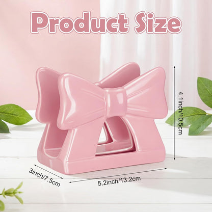 Pink Bow Napkin Holder for Table Cute Coquette Bow Kitchen Decoration Gifts