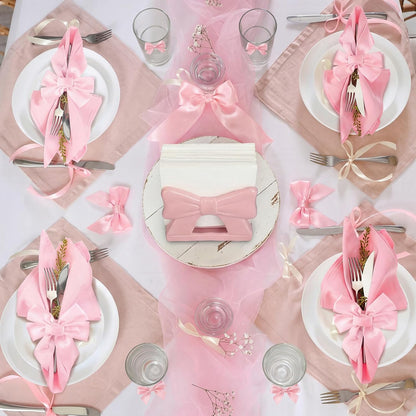 Pink Bow Napkin Holder for Table Cute Coquette Bow Kitchen Decoration Gifts