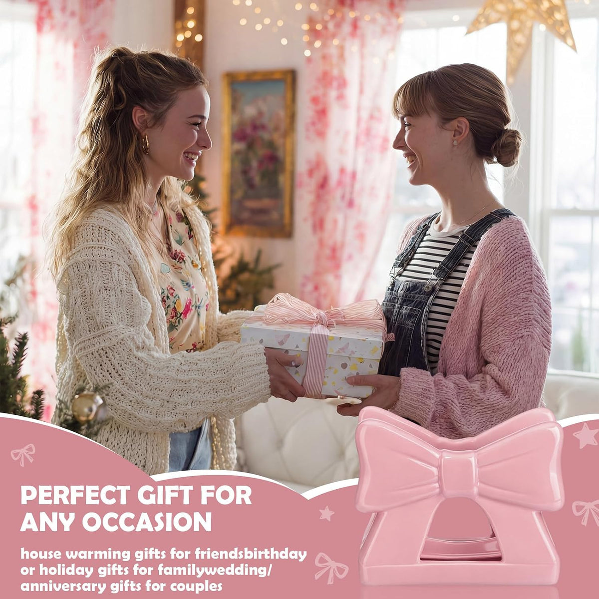 Pink Bow Napkin Holder for Table Cute Coquette Bow Kitchen Decoration Gifts