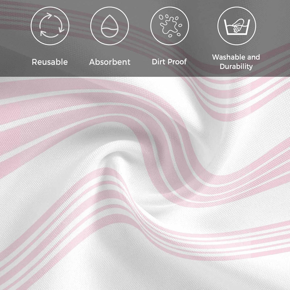 Pink Stripes Cloth Napkins Set of 4, Holiday Napkins for Baby Shower, Modern Boho Simple Lines Art Washable Reusable Dinner Napkin for Cocktail Wedding Party, 20 x 20 Inch