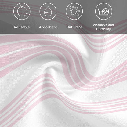 Pink Stripes Cloth Napkins Set of 4, Holiday Napkins for Baby Shower, Modern Boho Simple Lines Art Washable Reusable Dinner Napkin for Cocktail Wedding Party, 20 x 20 Inch