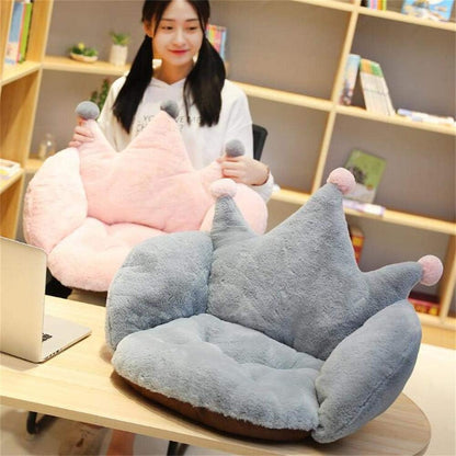 Crown Office Soft Cushion Plush Comfort Seat Pad Cozy Warm Seat Pillow Armchair Seat Support Relieves Back Coccyx Sciatica and Tailbone Pain Relief Chair Cushions for Home Office Sofa Car Wheelchair